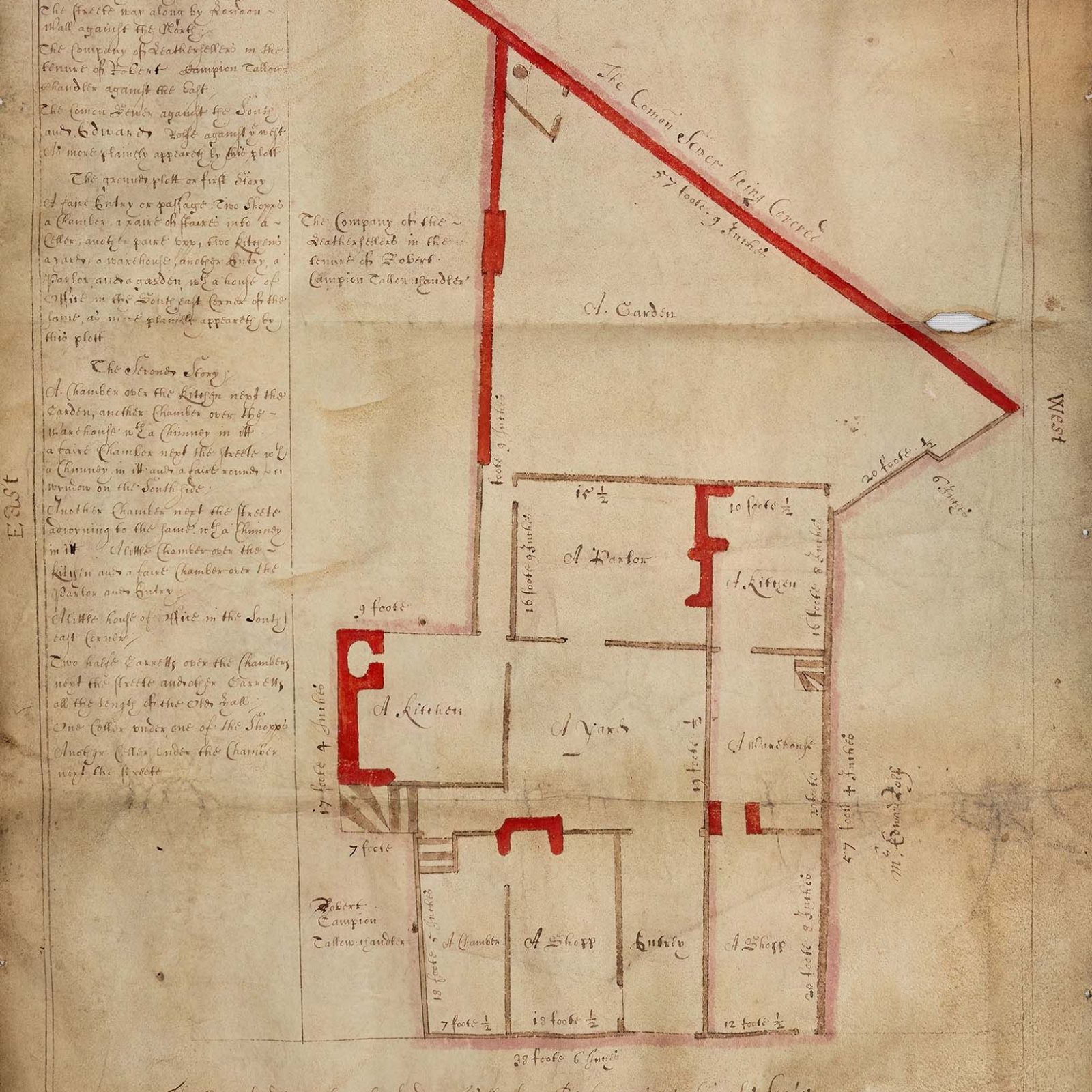map showing a plan of a building